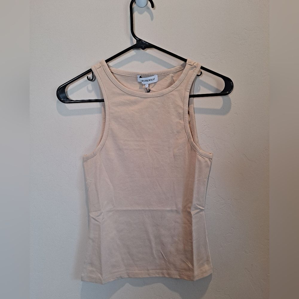 We Wore What Cotton Jersey Tank in Beige – NWT – Size Small